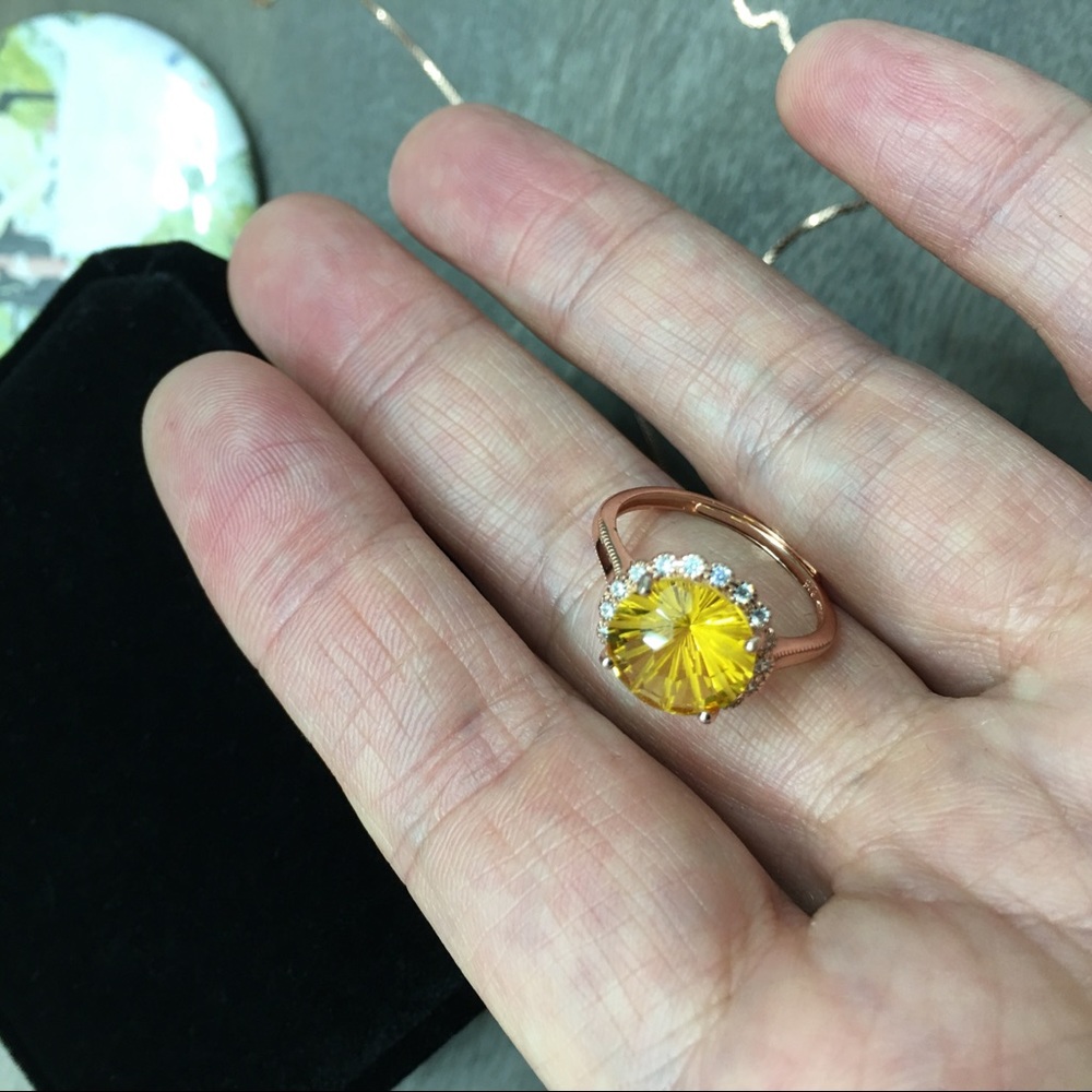Certified Natural Citrine Solid Silver 4 Piece Set - Picture 5 of 16